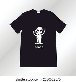 diseño de camisetas con vector de tema alienígena