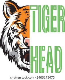 T Shirt design tiger head vector design
