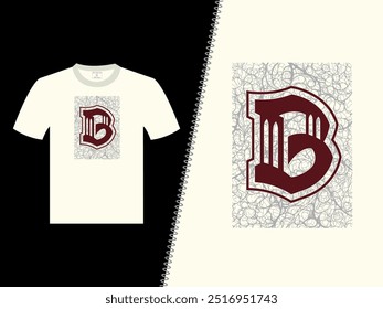 T Shirt Design Typography B Letter
