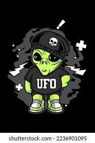 t shirt design UFO CARTOON
