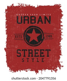 T Shirt Design Urban Red Street Style