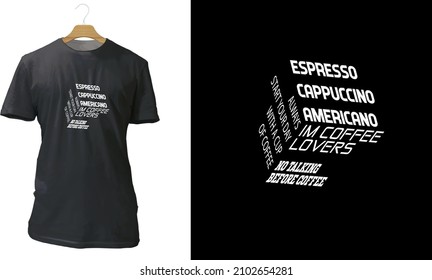 t shirt design vector "coffee lovers" themes