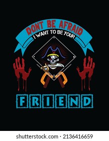 TIPO DE HORROR DEL VECTOR DE DISEÑO DE CAMISETAS T