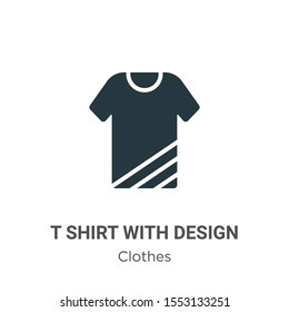 T shirt with design vector icon on white background. Flat vector t shirt with design icon symbol sign from modern clothes collection for mobile concept and web apps design.
