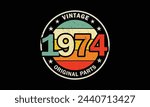 T shirt design for Vintage Original Parts 1974 