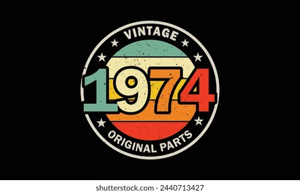 Diseño de camiseta para Vintage Piezas originales 1974 