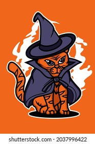 t shirt design WIZARD CAT