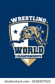 t shirt design World Wresling Championship Poster
