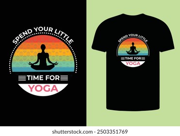 T shirt Design yoga with t shirt mockup