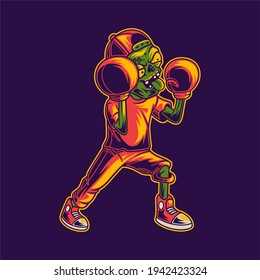t shirt design zombies parry the blows boxing illustration
