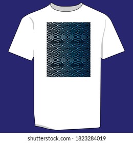 T shirt with elegant hexagonal pattern
