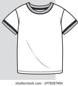 T shirt fashion flat sketch template for boys  Fashion t shirt drawing for kids