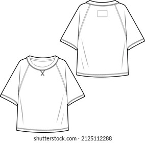 T Shirt Fashion Flat Template Vector Sketch