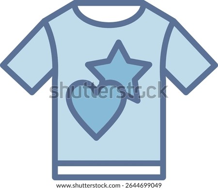T Shirt Filled Blue Tone Icon