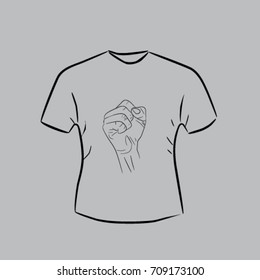 T shirt with the fist vector icon