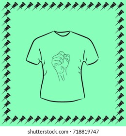 T shirt with the fist vector icon