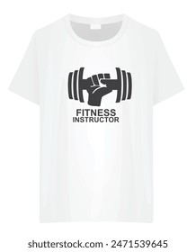 T shirt fitness instructor design. vector