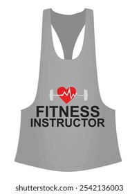T shirt fitness instrutor de design. vetor
