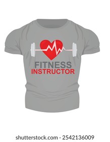 T shirt fitness instructor design. vector