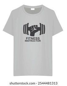 T shirt fitness instrutor de design. vetor