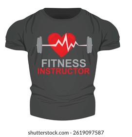 T shirt fitness instructor design. vector