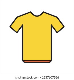 T shirt Flat Icon Color Design Vector Template Illustration