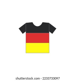 camiseta diseño de estilo plano con iconos de Alemania. ilustración vectorial de la camiseta Alemania. aislado de fondo blanco.