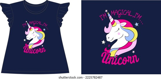 
t shirt gi m magical im unicorn Mraphic design vector illustration digital file
