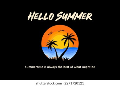 T Shirt Graphic Design Hello Summer