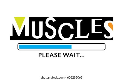 T shirt graphics slogan tee print poster vector design / Muscles workout gym fitness body building