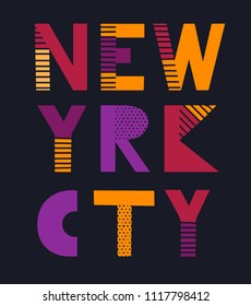 t shirt graphics, tee print design. 	
New york city slogan/ Vector art template