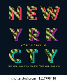 t shirt graphics, tee print design. 	
New york city slogan/ Vector art template