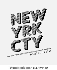 t shirt graphics, tee print design. 	
New york city slogan/ Vector art template