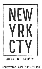 t shirt graphics, tee print design. 	
New york city slogan/ Vector art template