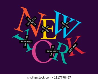 t pantalones de gráficos, diseño de impresión tee. 	
Slogan de la ciudad de Nueva York/ Plantilla de arte vectorial