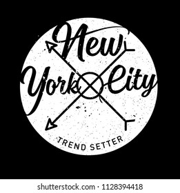 t shirt graphics, tee print design. 	
New york city slogan/ Vector art template