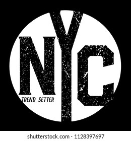 t shirt graphics, tee print design. 	
New york city slogan/ Vector art template