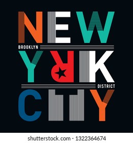 t shirt graphics, tee print design. New york city slogan Vector art template - Vector