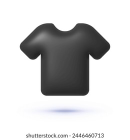 T shirt icon 3d on white background. Design element. Vector illustration