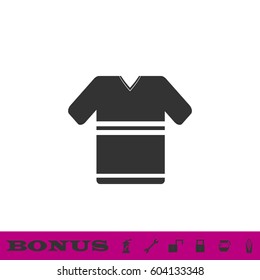 T shirt icon flat. Black pictogram on white background. Vector illustration symbol and bonus button