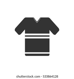 T shirt icon flat. Illustration isolated on white background. Vector grey sign symbol