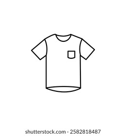 T Shirt icon Flat isolated outline sign
