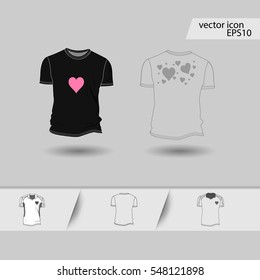 T shirt icon illustration isolated vector sign symbol.  T-shirt design vector illustration.  Template for Valentines Day Design