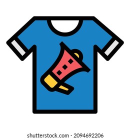 T SHIRT ICON LINE COLOR .