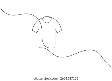T shirt icon minimalist single line drawing isolated vector illustration
