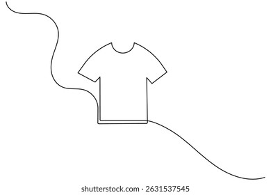 T shirt icon minimalist single line drawing isolated vector illustration
