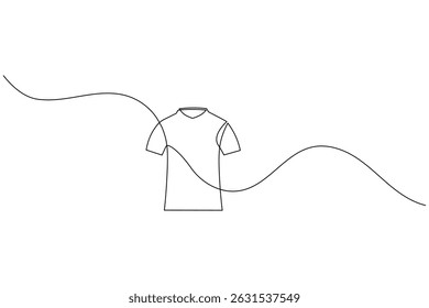 T shirt icon minimalist single line drawing isolated vector illustration