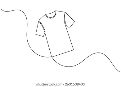 T shirt icon minimalist single line drawing isolated vector illustration