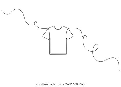 T shirt icon minimalist single line drawing isolated vector illustration