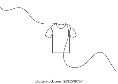 T shirt icon minimalist single line drawing isolated vector illustration